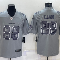 Men's Dallas Cowboys CeeDee Lamb #88 Gray Atmosphere Fashion Game Jersey1