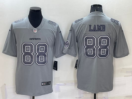 Men's Dallas Cowboys CeeDee Lamb #88 Gray Atmosphere Fashion Game Jersey1