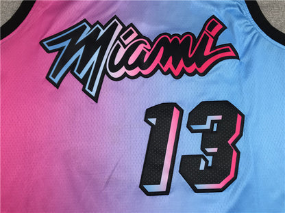 Men's Miami Heat Bam Adebayo Pink/Blue 2020/21 Swingman Jersey1 ¨C City Edition