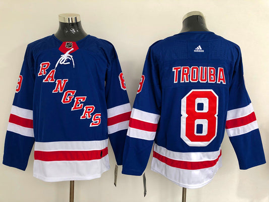 Men's New York Rangers Jacob Trouba #8 Blue Player Game Jersey1