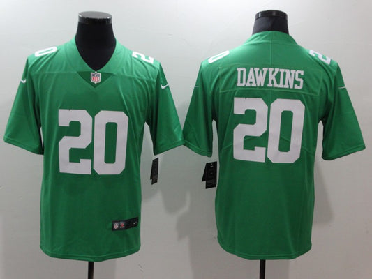 Men's Philadelphia Eagles Brian Dawkins #20 Green Game Player Jersey1