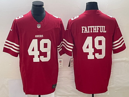 Men's San Francisco 49ers The Faithful #49 Scarlet Vapor F.U.S.E. Limited Jersey1