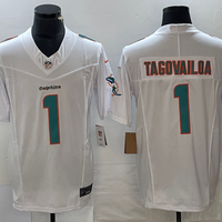 Men's Miami Dolphins Tua Tagovailoa #1 White Aqua Legend Jersey1