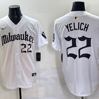 Men's Milwaukee Brewers Christian Yelich #22 White Replica Team Jersey