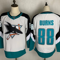 Men's San Jose Sharks Brent Burns #88 White Breakaway Jersey1