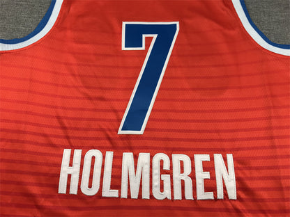 Men's Oklahoma City Thunder Chet Holmgren #7 Orange 2022/23 Swingman Jersey1 - Statement Edition