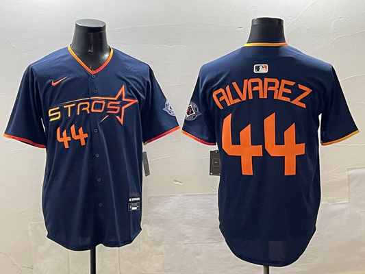 Men's Houston Astros Yordan Alvarez #44 Navy 2025 City Connect Limited Player Jersey1