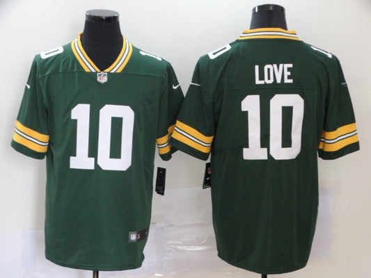 Men's Green Bay Packers Jordan Love #10 Green Game Jersey1