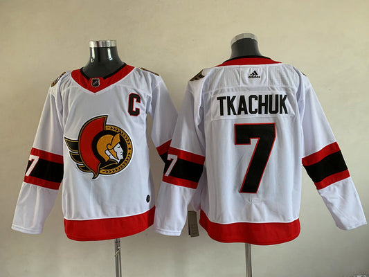 Men's Ottawa Senators Brady Tkachuk #7 White Player Game Jersey1