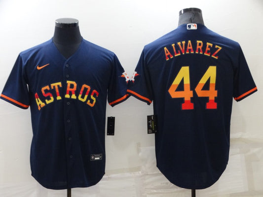 Men's Houston Astros Yordan Alvarez #44 Navy Replica Player Jersey1