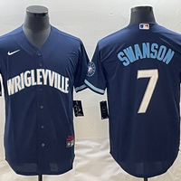 Men's Chicago Cubs Dansby Swanson Navy City Connect Replica Jersey1