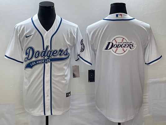 Men's Los Angeles Dodgers White Player Jersey1 Joint Edition