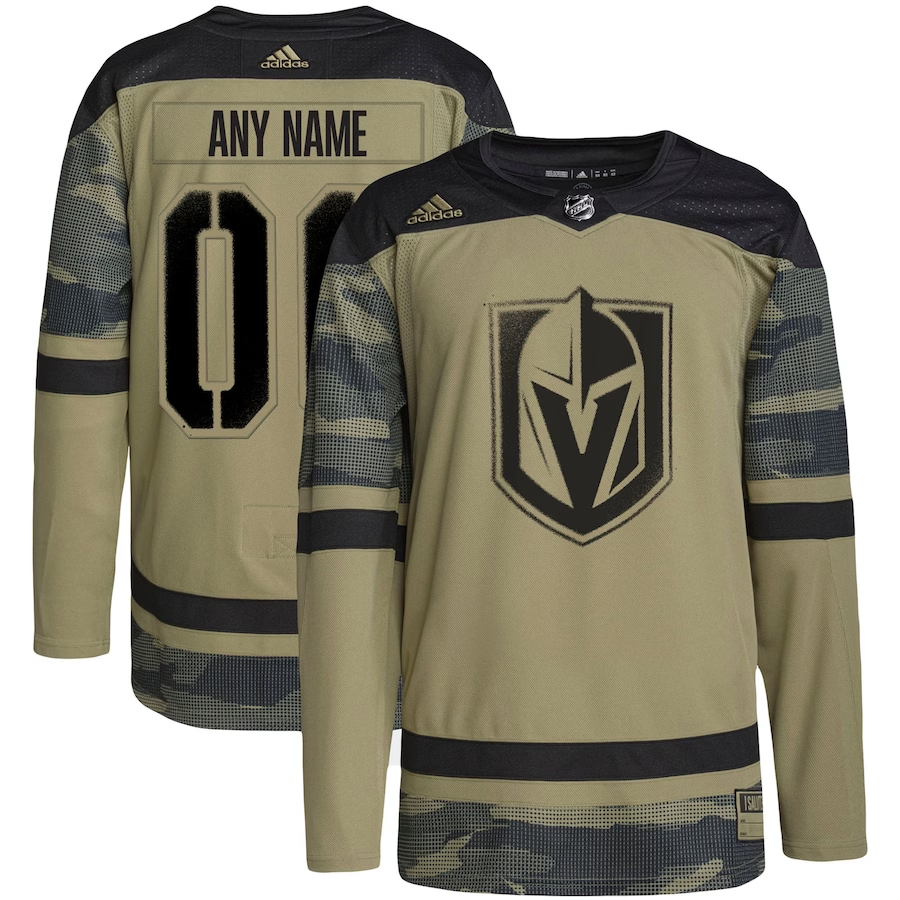 Men's Vegas Golden Knights Camo Military Appreciation Team Authentic Custom Practice Jersey1