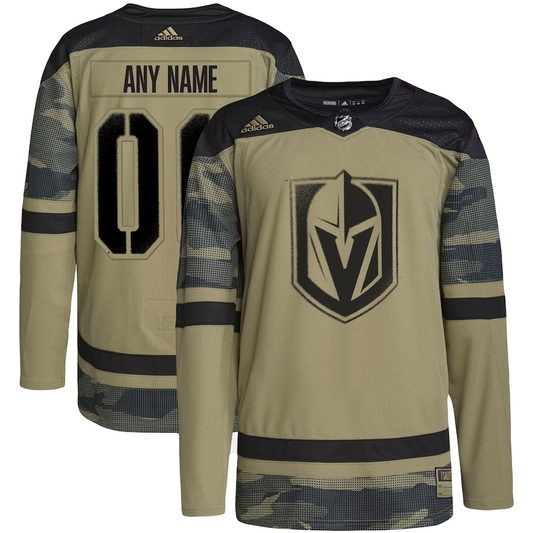 Men's Vegas Golden Knights Camo Military Appreciation Team Authentic Custom Practice Jersey1
