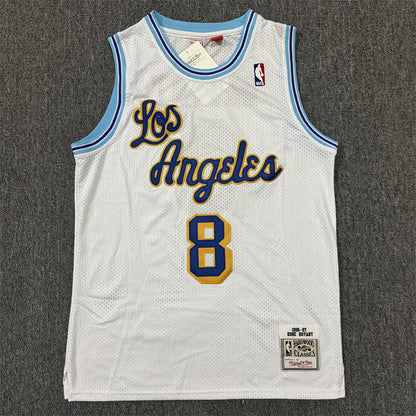 Men's Los Angeles Lakers Kobe Bryant 1996-97 White Hardwood Classics Authentic Jersey1