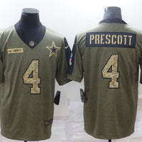 Men's Dallas Cowboys Dak Prescott #4 Brown Game Player Jersey1