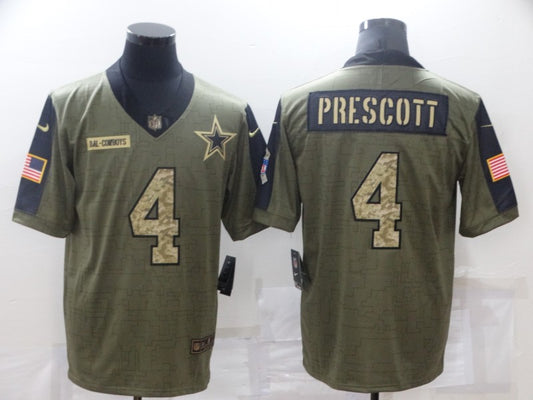 Men's Dallas Cowboys Dak Prescott #4 Brown Game Player Jersey1