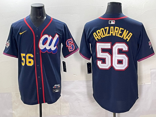 Men's American League Randy Arozarena #56 Navy 2025 All-Star Edition Limited Player Jersey