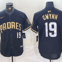 Men's San Diego Padres Tony Gwynn #19 Black Replica Player Jersey1