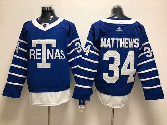 Men's Toronto Maple Leafs Auston Matthews #34 Blue Authentic Player Jersey1