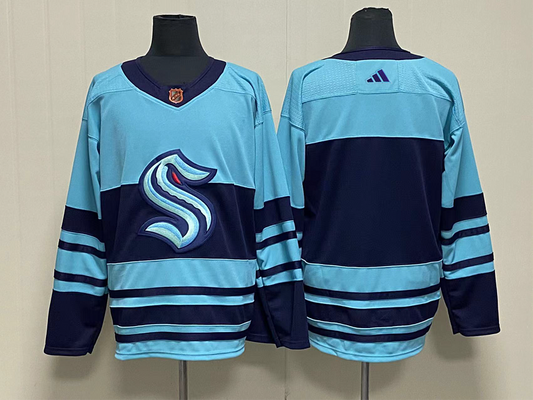Men's Seattle Kraken Blue Blank Player Jersey1
