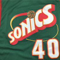 Men's Seattle Supersonics Shawn Kemp #40 Green Throwback Swingman Jersey