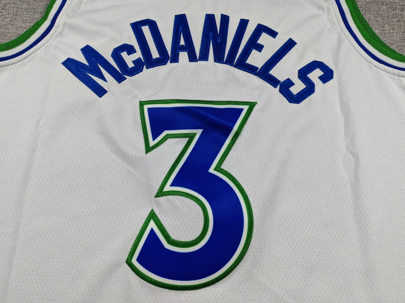 Men's Minnesota Timberwolves Jaden McDaniels #3 White Swingman Jersey - Association Edition