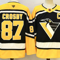 Men's Pittsburgh Penguins Sidney Crosby #87 Black Breakaway Player Jersey