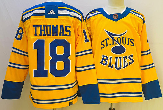 Men's St. Louis Blues Robert Thomas #18 Yellow Game Jersey1