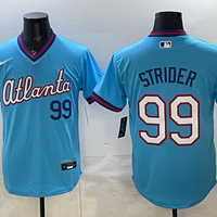 Men's Atlanta Braves Spencer Strider #99 Powder Blue 2026 City Connect Stadium Jersey