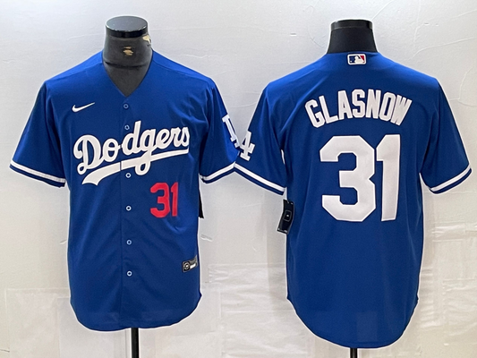 Men's Los Angeles Dodgers Tyler Glasnow #31 Blue Replica Game Jersey1