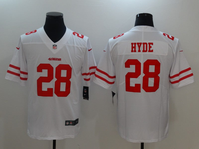 Men's San Francisco 49ers Carlos Hyde #28 White Game Jersey1