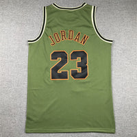 Michael Jordan Chicago Bulls Army Green Jersey - 2