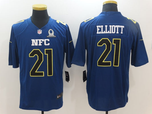 Men's Dallas Cowboys Ezekiel Elliott #21 Blue Game Jersey1