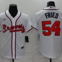 Men's Atlanta Braves Max Fried #54 White Replica Player Jersey1