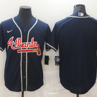 Men's Atlanta Braves Navy Replica Blank Jersey1