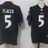 Men's Baltimore Ravens Joe Flacco #5 Black Game Jersey1