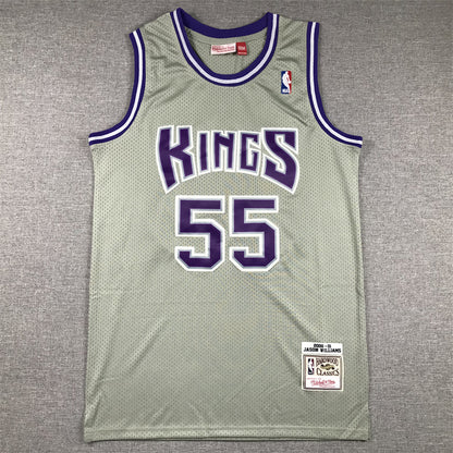 Men's Sacramento Kings Jason Williams #55 Gray 2000/01 Hardwood Classics Swingman Jersey1