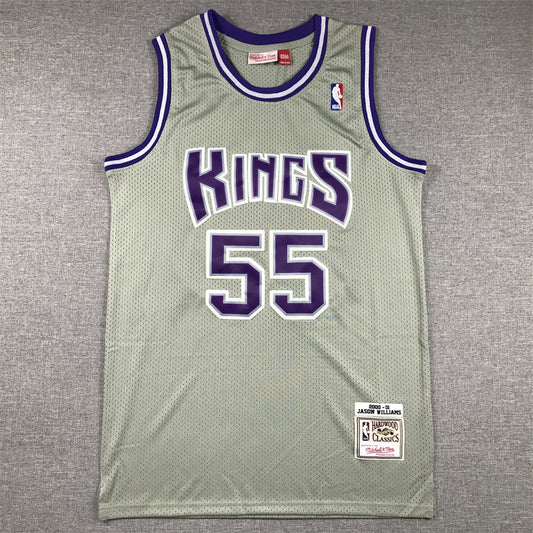 Men's Sacramento Kings Jason Williams #55 Gray 2000/01 Hardwood Classics Swingman Jersey1