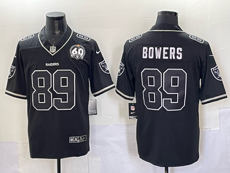 Men's Las Vegas Raiders Brock Bowers #89 Black Retired Player Jersey