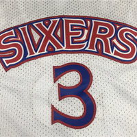 Men's Philadelphia 76ers Allen Iverson White Hardwood Classics Authentic Jersey1