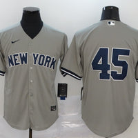 Men's New York Yankees Gerrit Cole #45 Gray Replica Player Name Jersey1