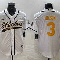 Men's Pittsburgh Steelers Russell Wilson #3 White Player Jersey1 Joint Edition