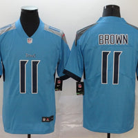 Men's Tennessee Titans A.J. Brown #11 Light Blue Game Jersey1