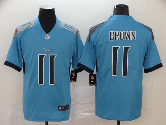 Men's Tennessee Titans A.J. Brown #11 Light Blue Game Jersey1