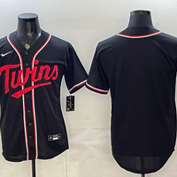 Men's Minnesota Twins Fashion Replica Black Out Jersey