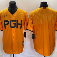 Men's Pittsburgh Pirates Gold 2023 City Connect Replica Blank Jersey1