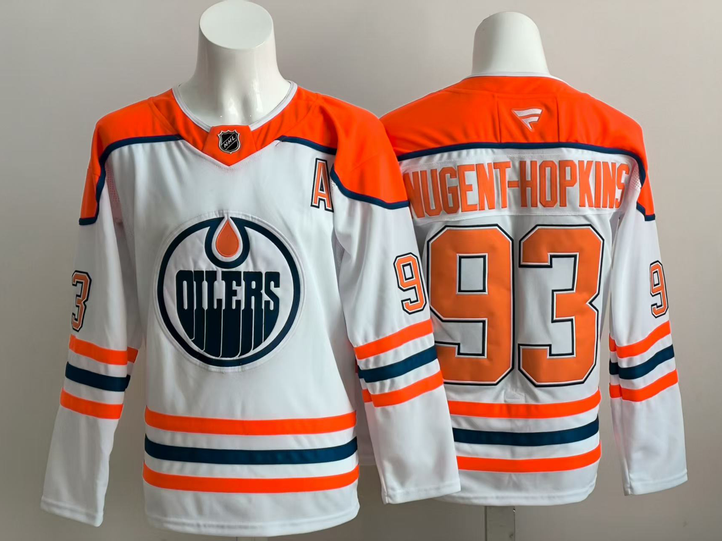 Men's Edmonton Oilers Ryan Nugent-Hopkins #93 White Breakaway Player Jersey