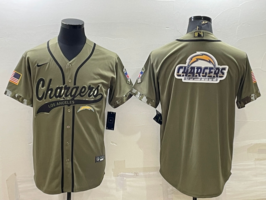 Men's Los Angeles Chargers Olive 2022 Salute To Service Limited Jersey1