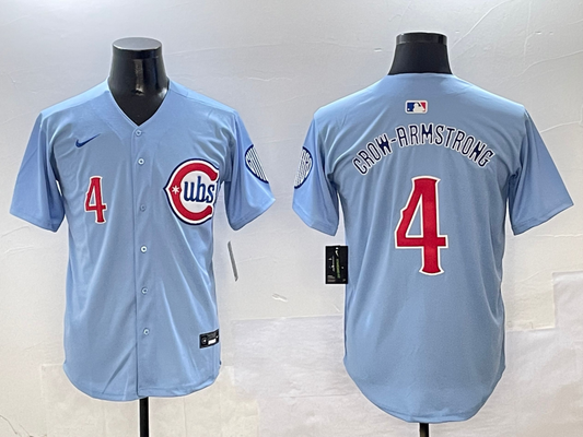 Men's Chicago Cubs Pete Crow-Armstrong #4 Blue 2nd Alternate Limited Player Jersey1